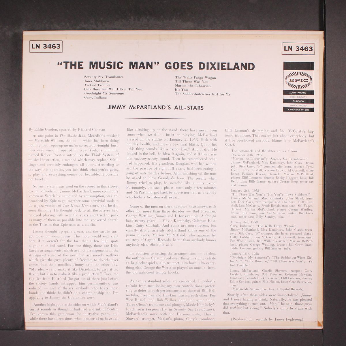 the music man goes dixieland by JIMMY MCPARTLAND