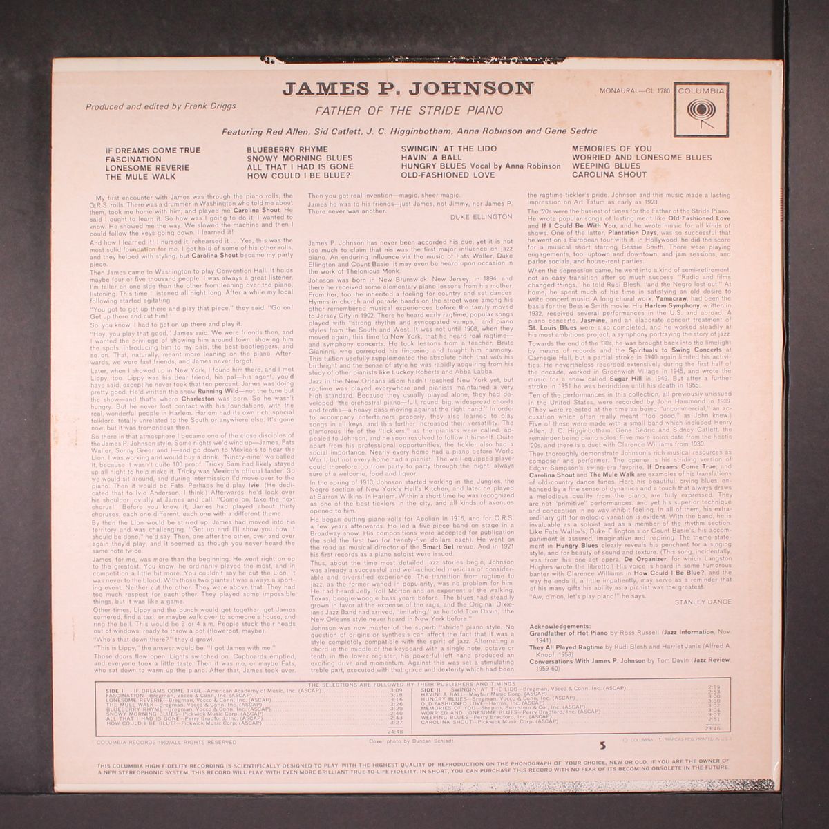 father of the stride piano by JAMES P. JOHNSON