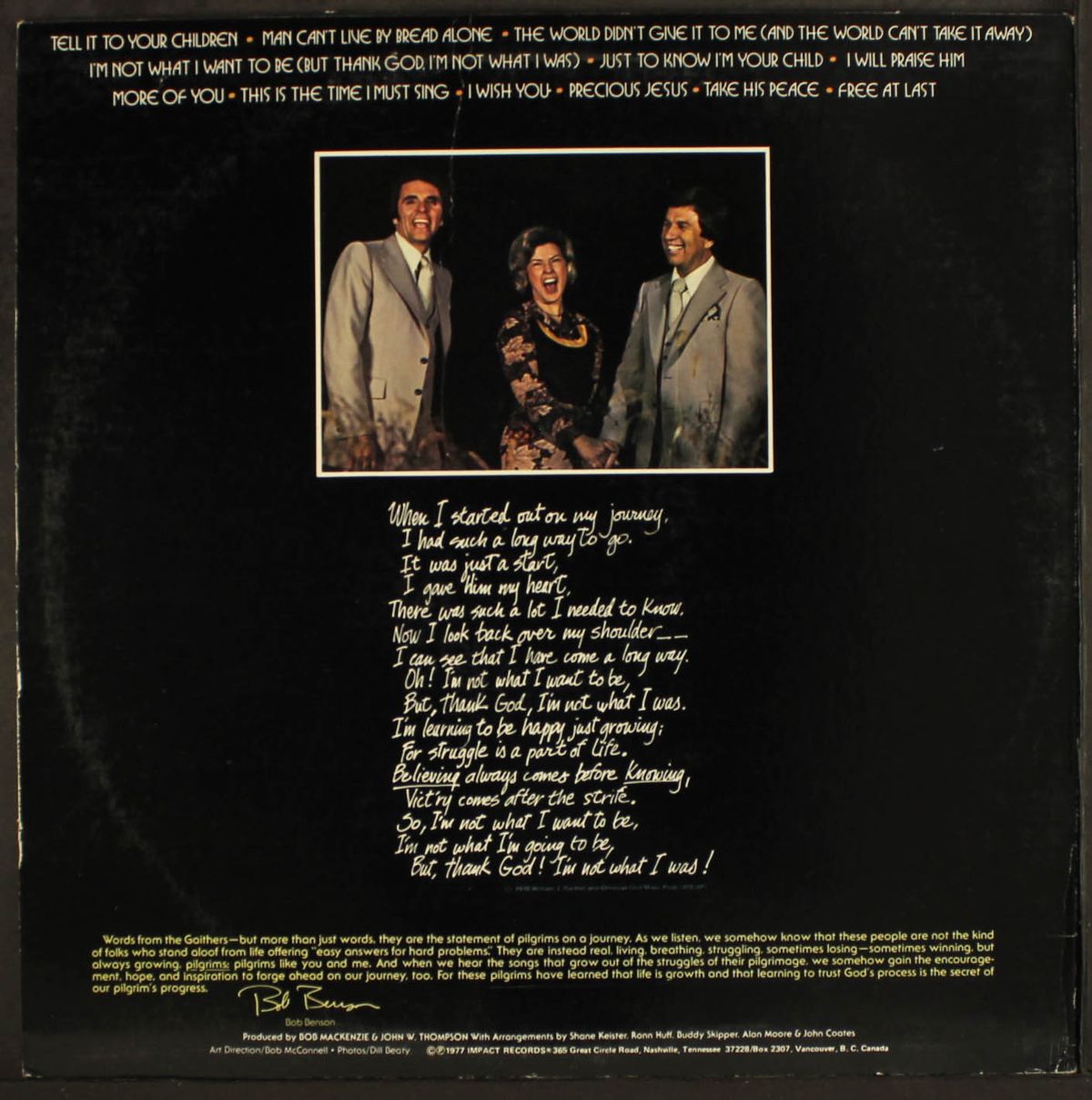 pilgrim 's progress by BILL GAITHER TRIO