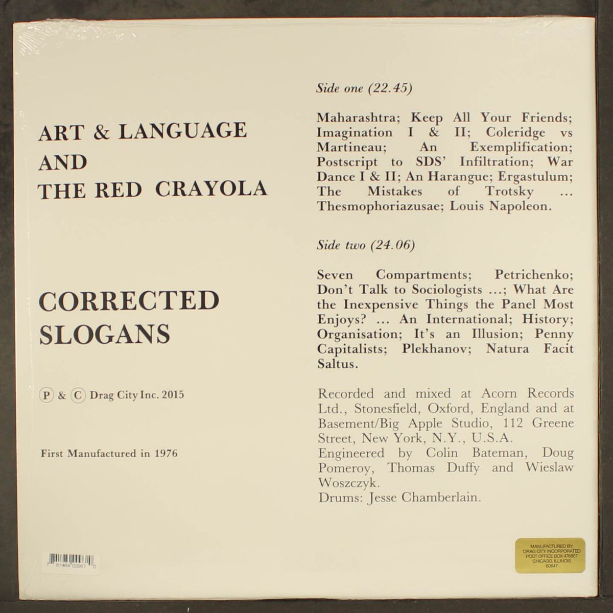 corrected slogans by RED CRAYOLA W/ ART & LANGUAGE