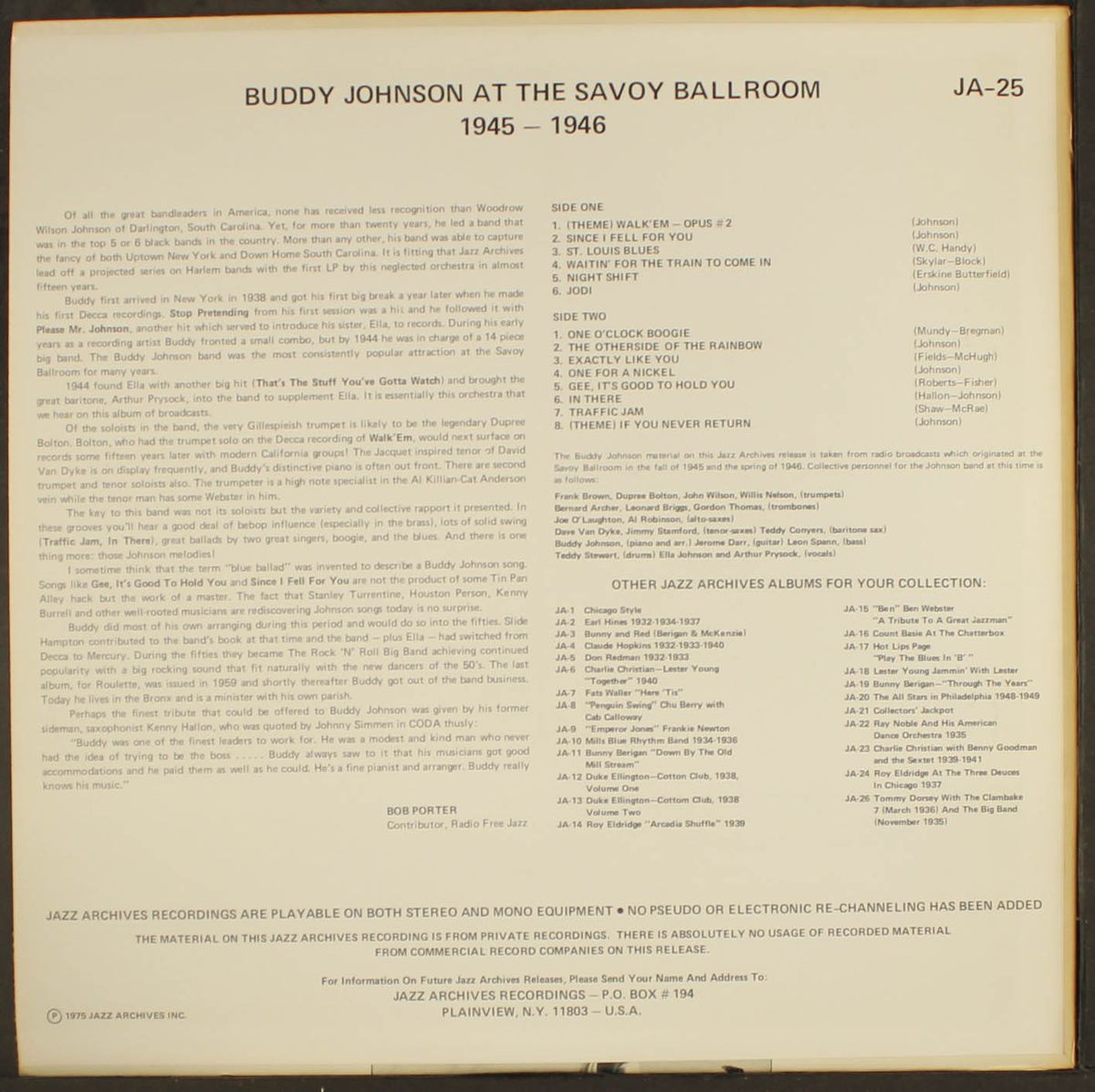 at the savoy ballroom by BUDDY JOHNSON