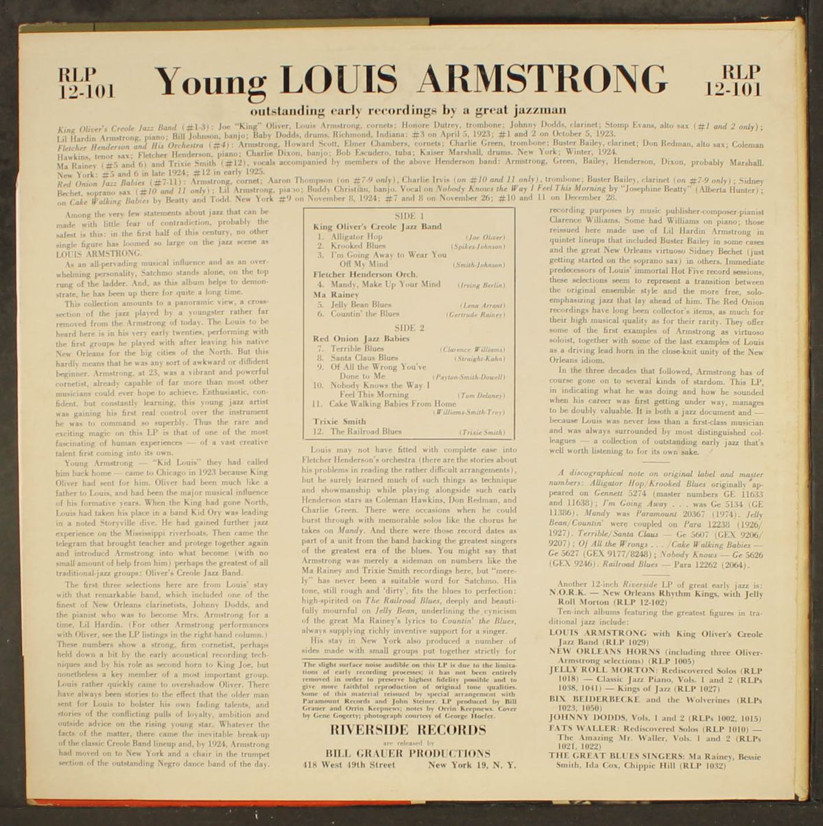 young louis armstrong by LOUIS ARMSTRONG