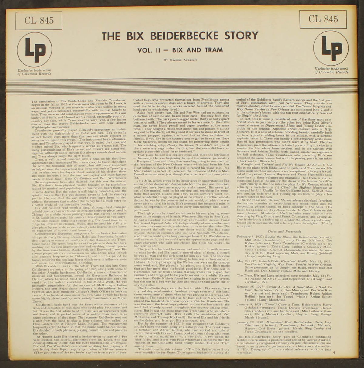 story, vol. 2; bix and tram by BIX BEIDERBECKE
