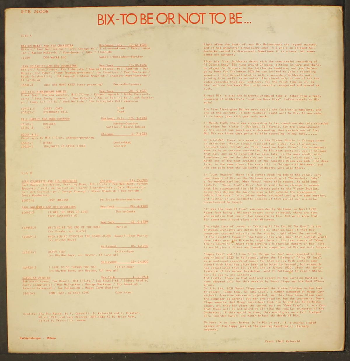 to be or not to be... by BIX BEIDERBECKE