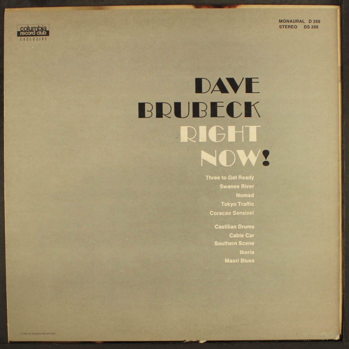 right now! by DAVE BRUBECK