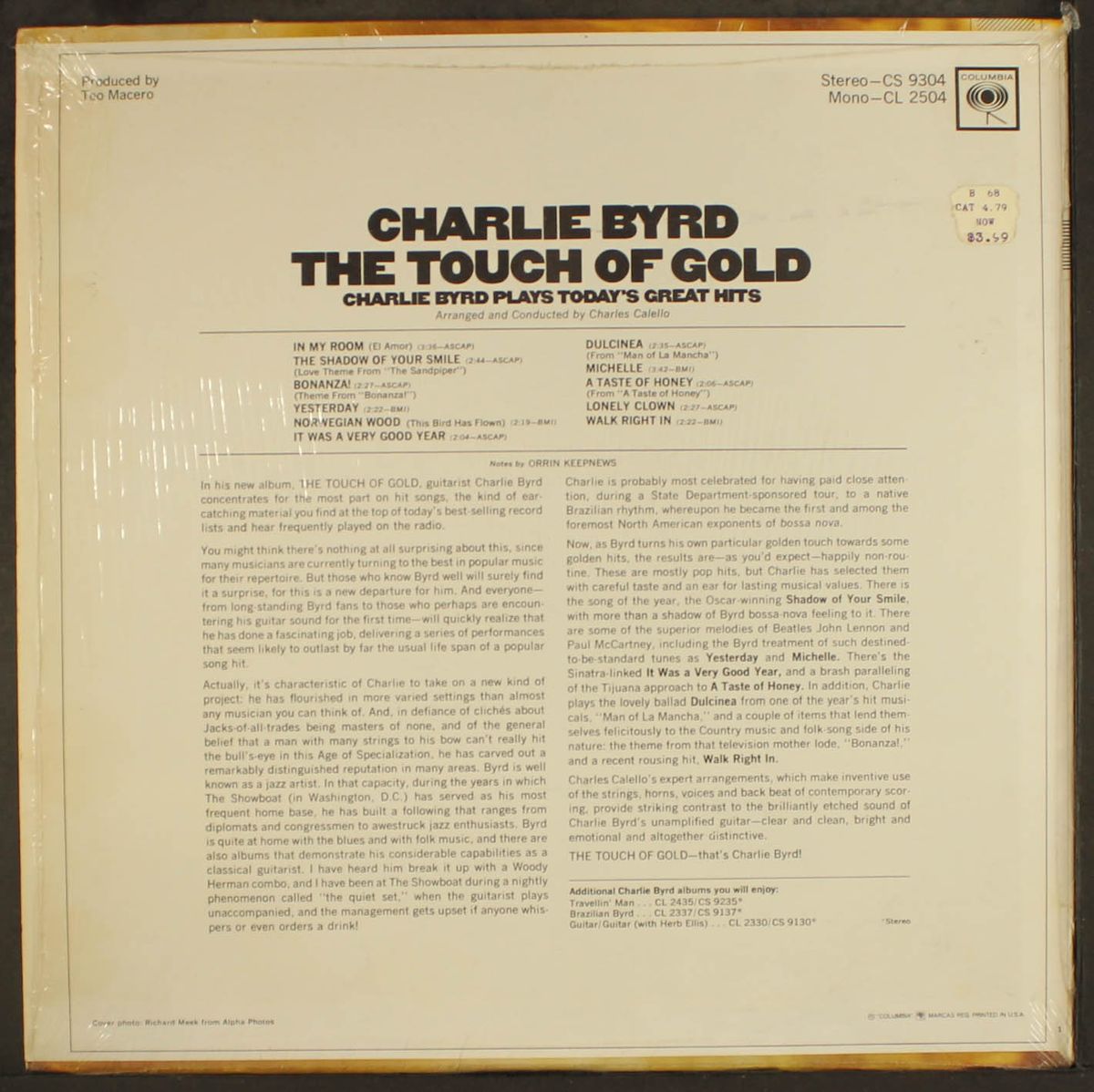 the touch of gold by CHARLIE BYRD