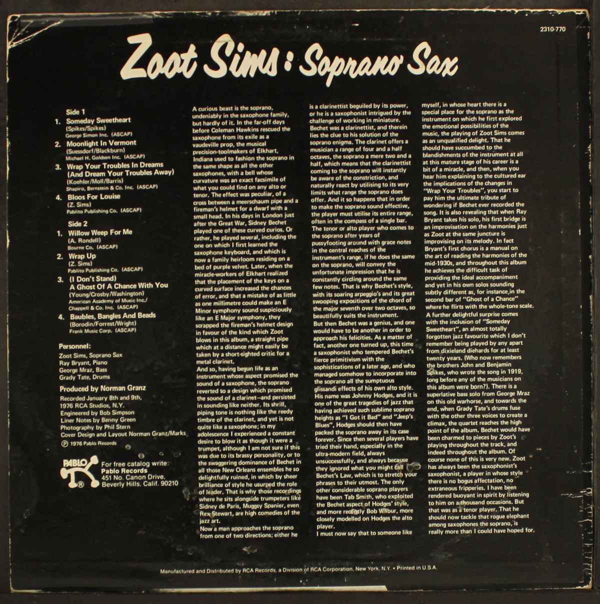 soprano sax by ZOOT SIMS
