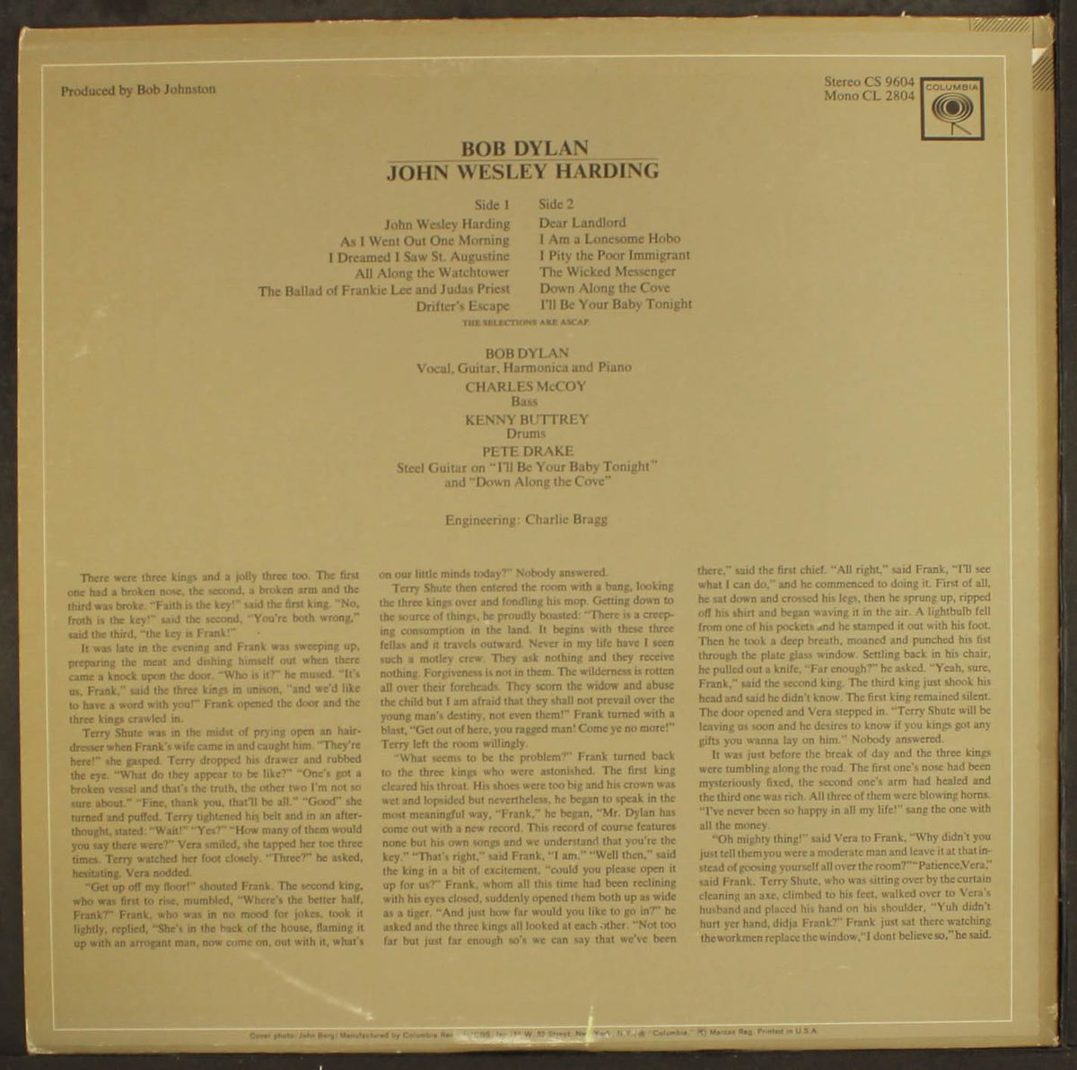 john wesley harding by BOB DYLAN