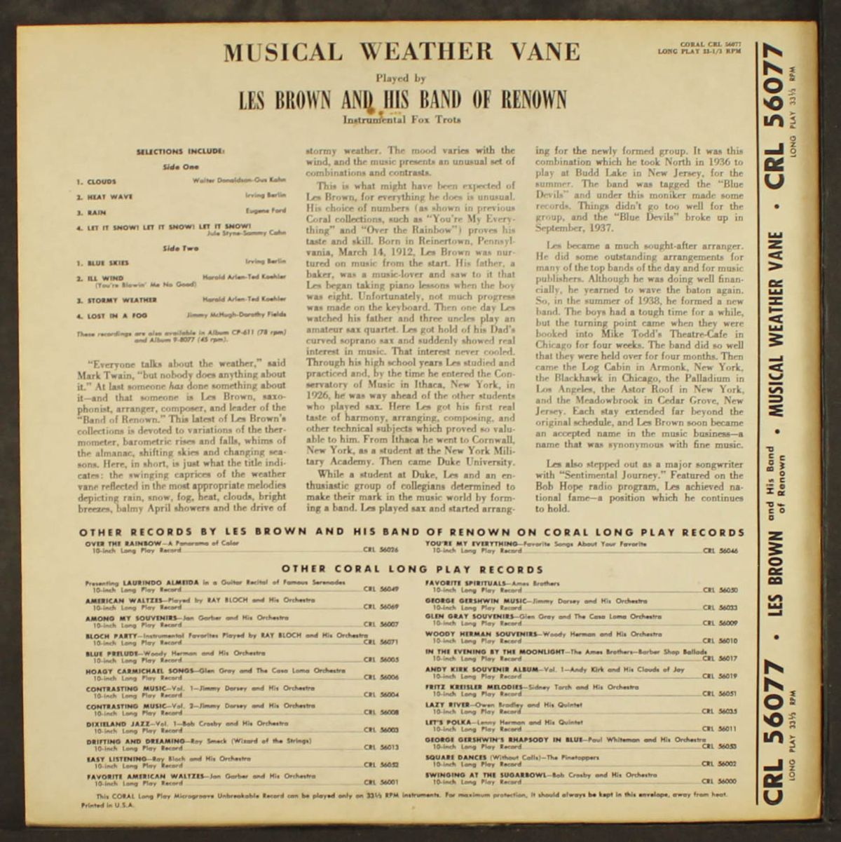 musical weather vane by LES BROWN