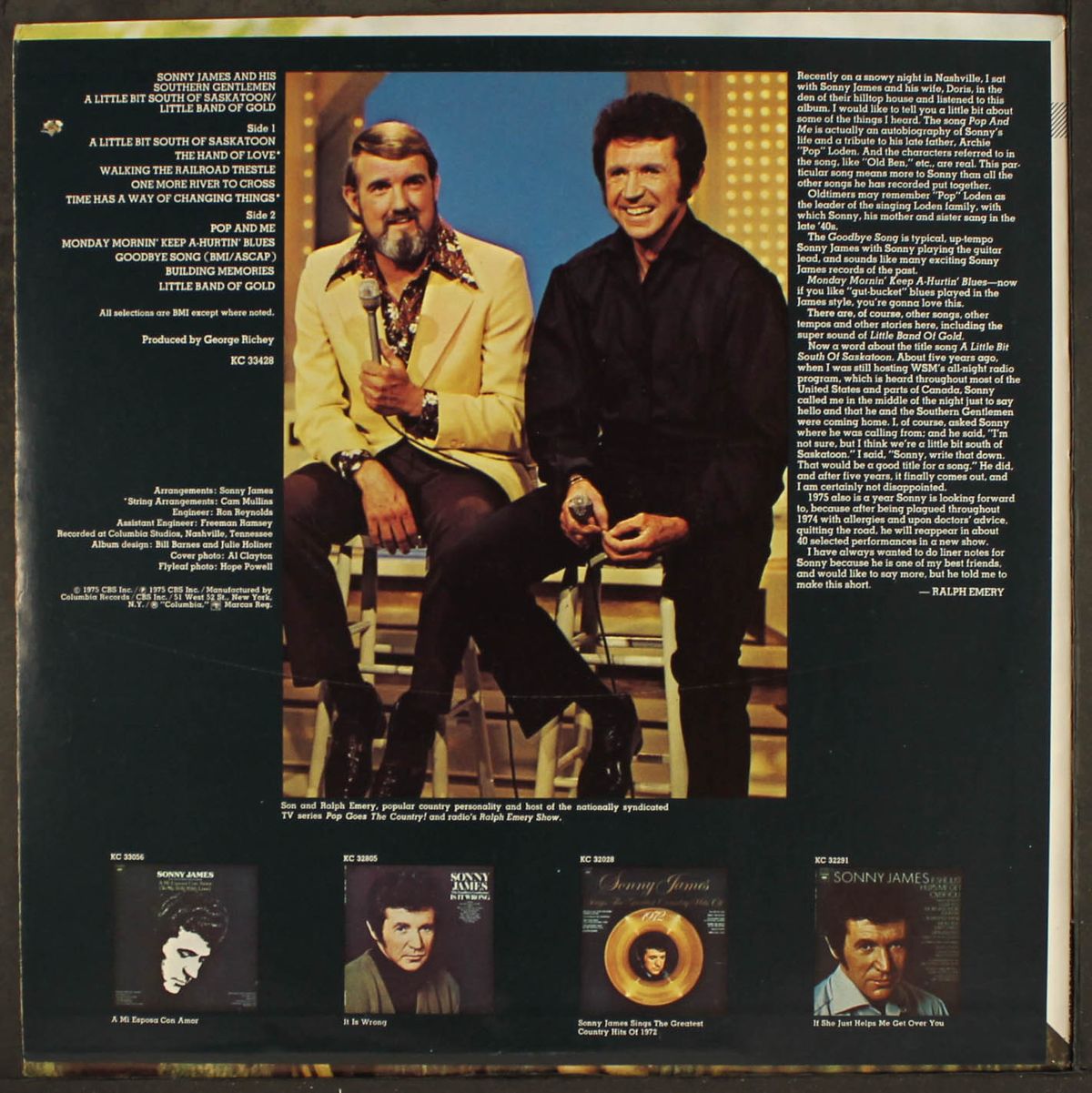 a little bit south of saskatoon / little band of gold by SONNY JAMES