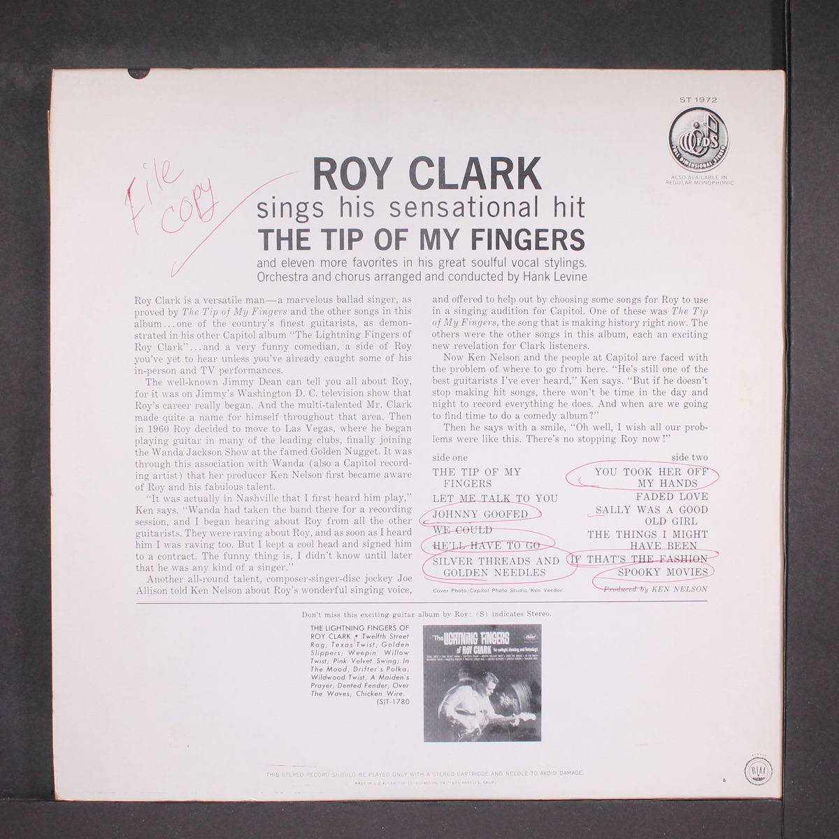 the tip pf my fingers by ROY CLARK