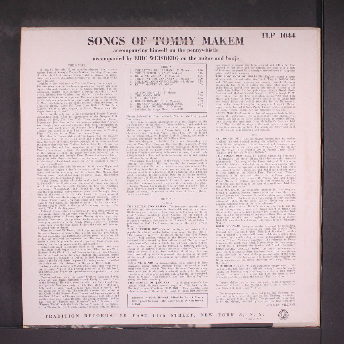 songs of by TOMMY MAKEM