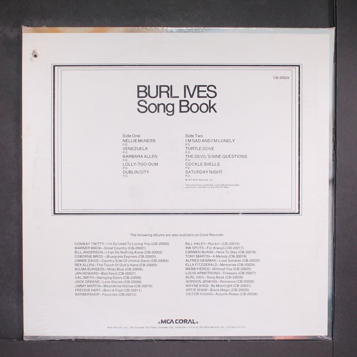 songbook by BURL IVES
