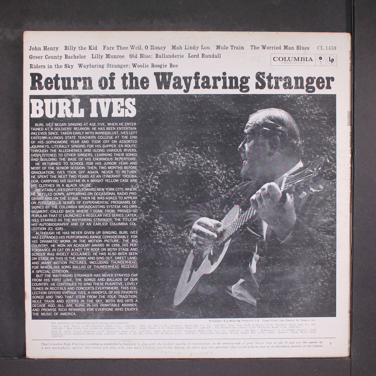 return of the wayfaring stranger by BURL IVES
