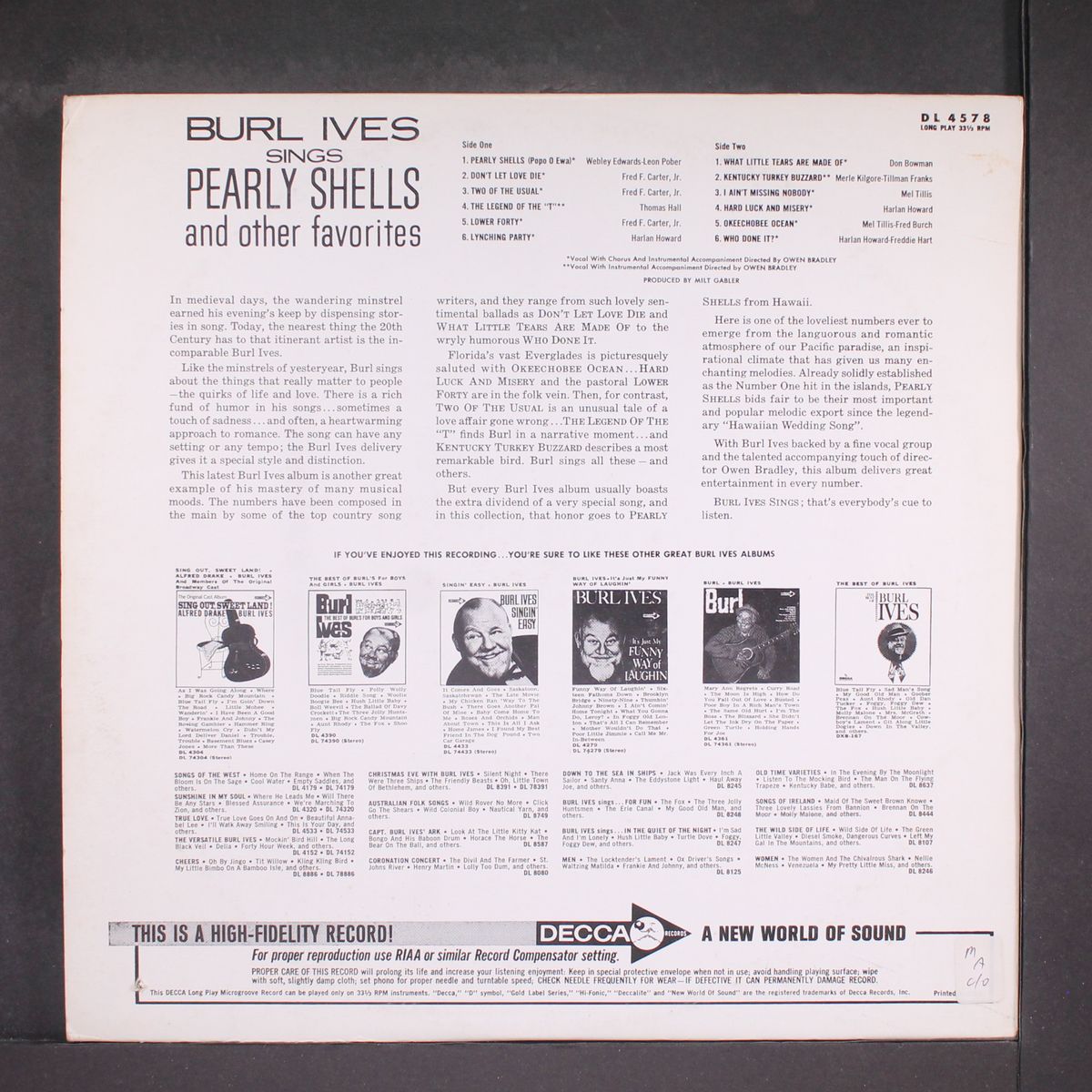 pearly shells by BURL IVES