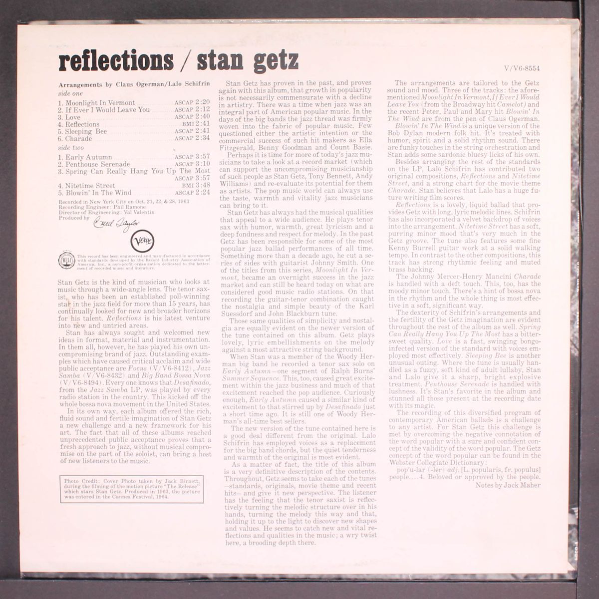 reflections by STAN GETZ