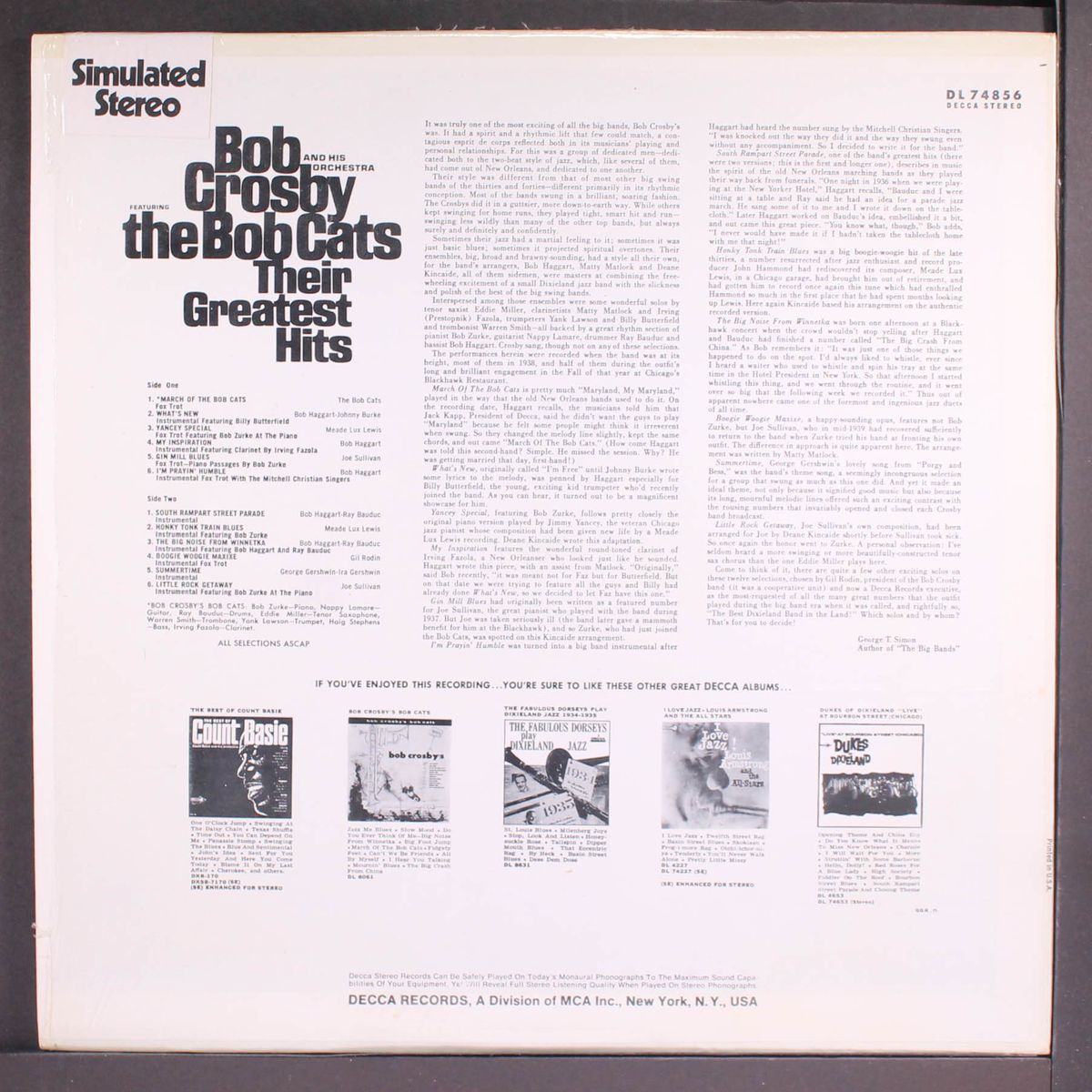 their greatest hits by BOB CROSBY & BOB CATS