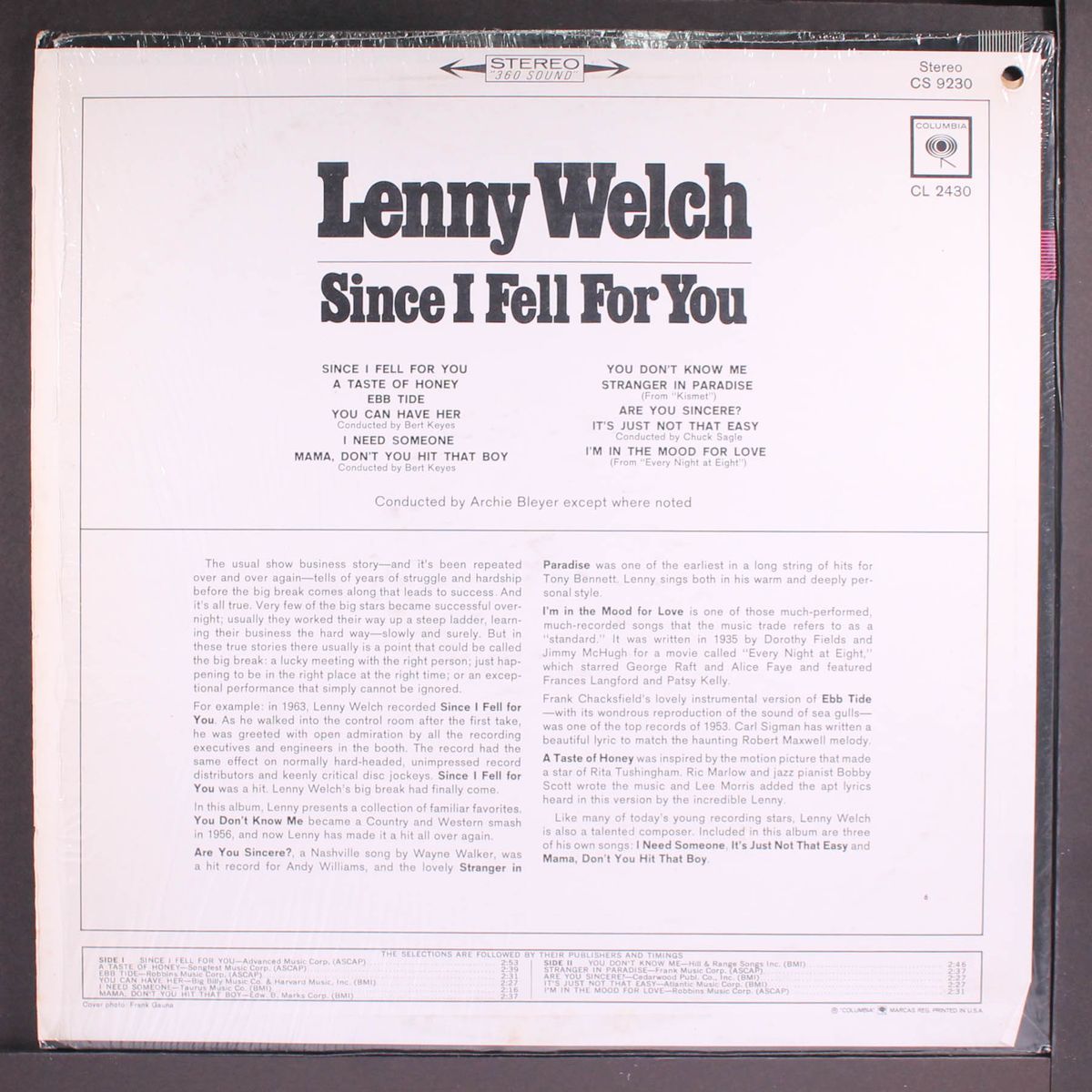 since i fell for you by LENNY WELCH