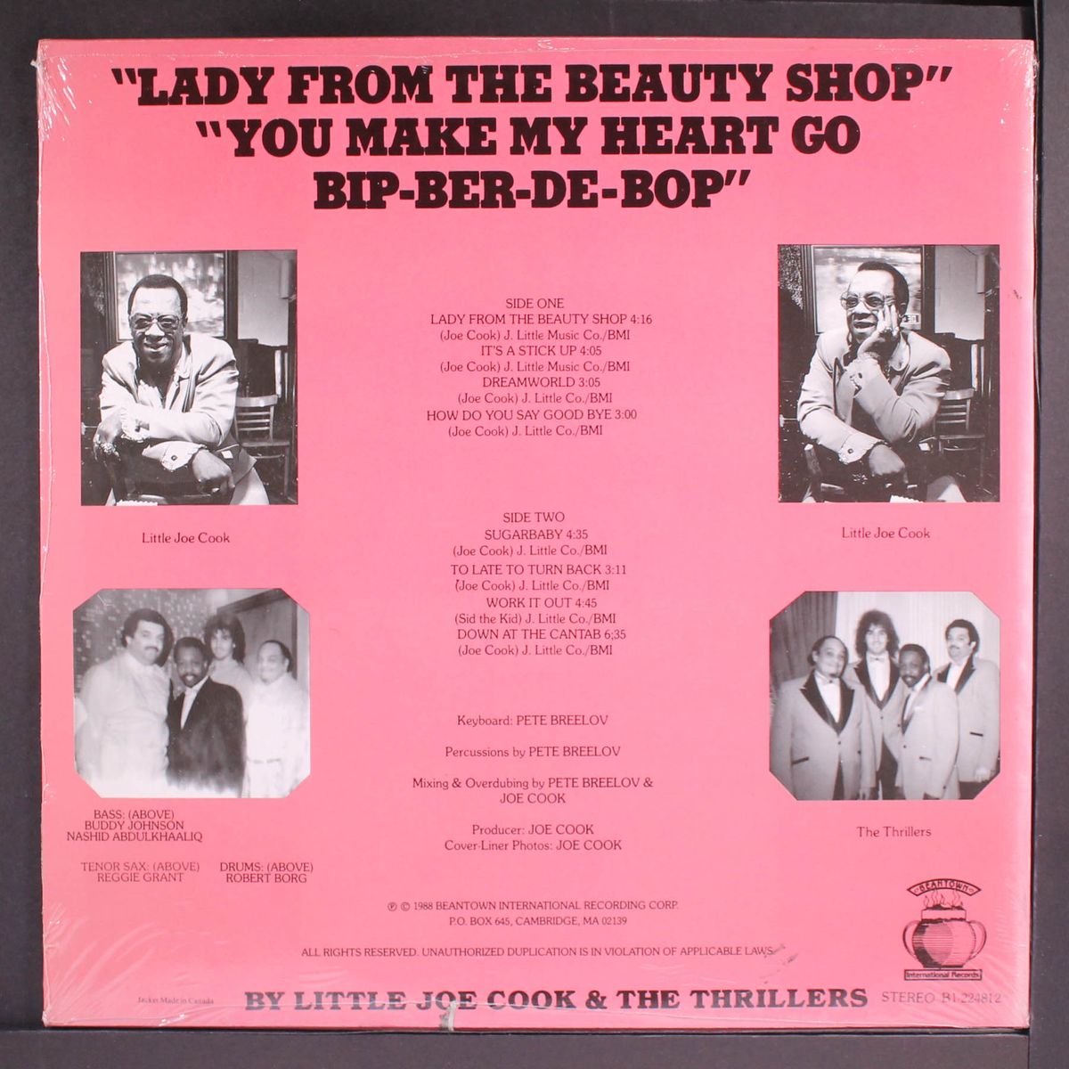 lady from the beauty shop, you make my heart go bip-ber-de-bop by LITTLE JOE COOK & THRILLERS