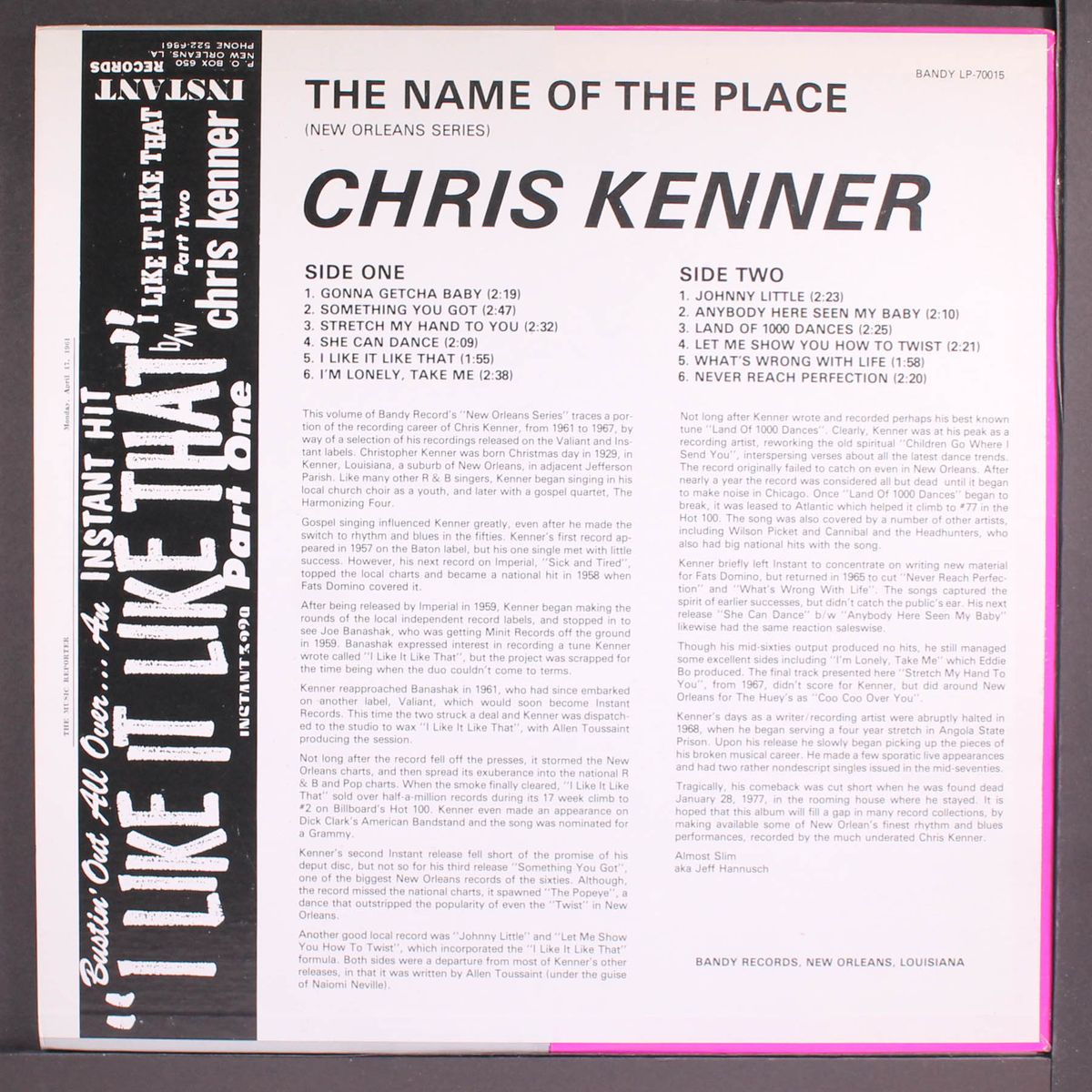 the name of the place by CHRIS KENNER