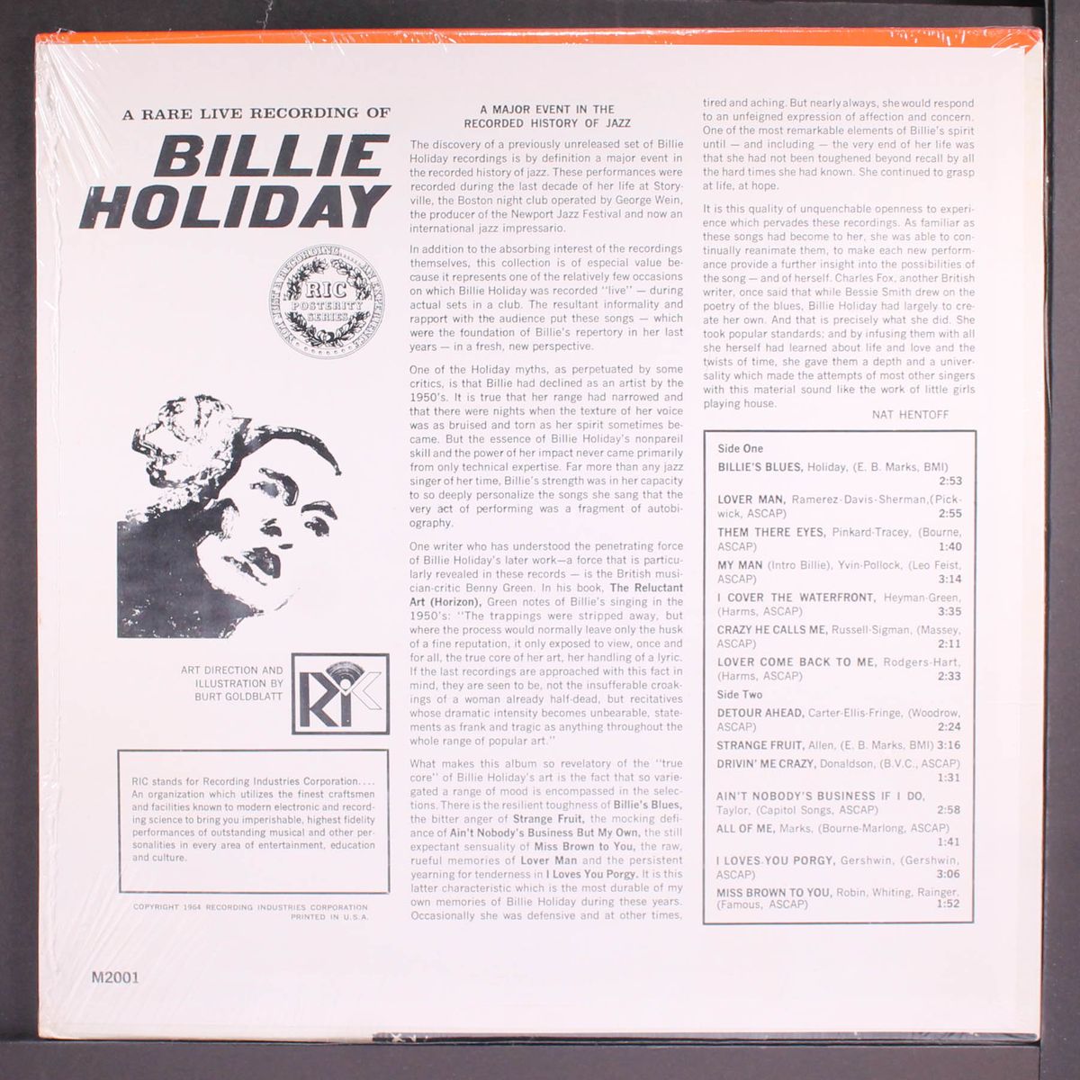 a rare "live" recording by BILLIE HOLIDAY