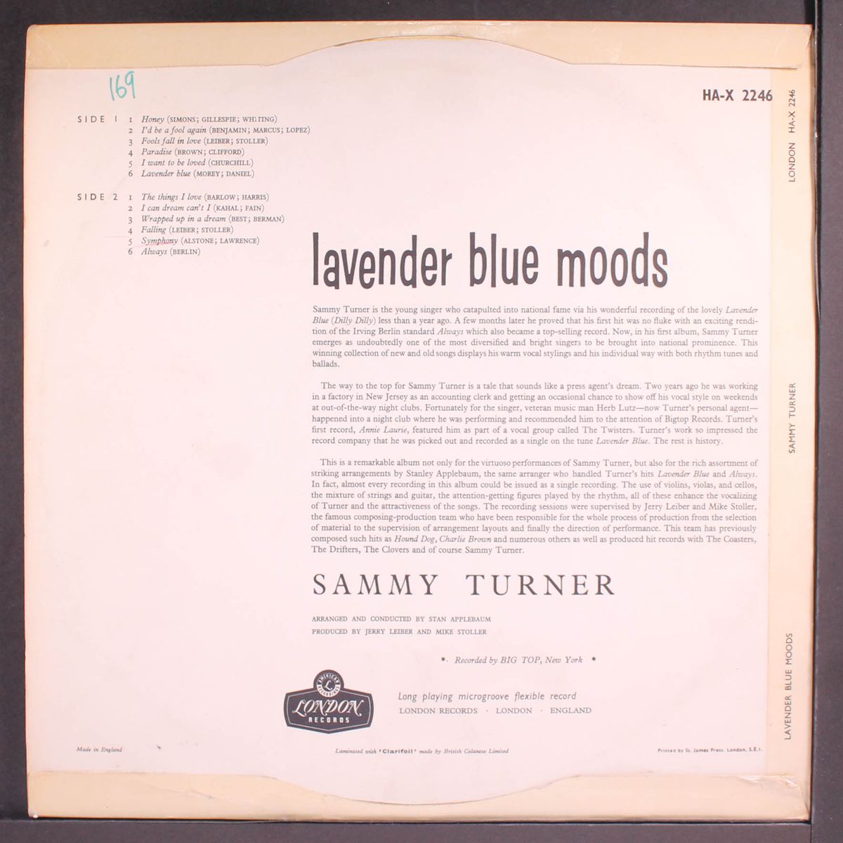 lavender blue moods by SAMMY TURNER