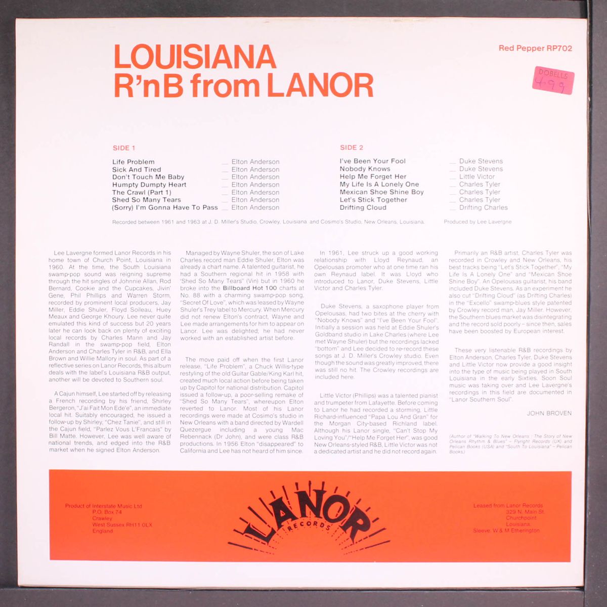louisiana r'n b from lanor by VARIOUS