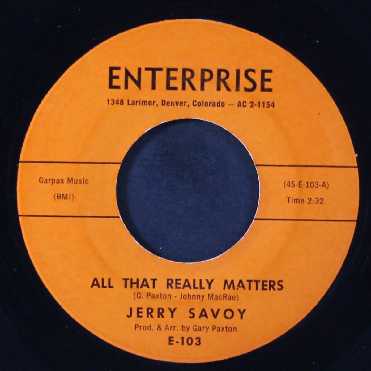 all that really matters / with you by JERRY SAVOY