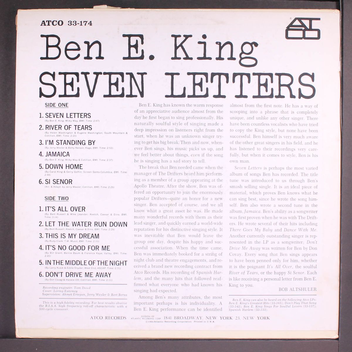 seven letters by BEN E. KING