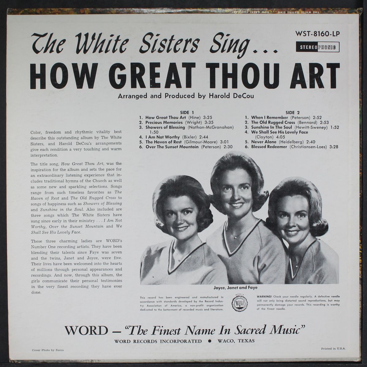 how great thou art by WHITE SISTERS