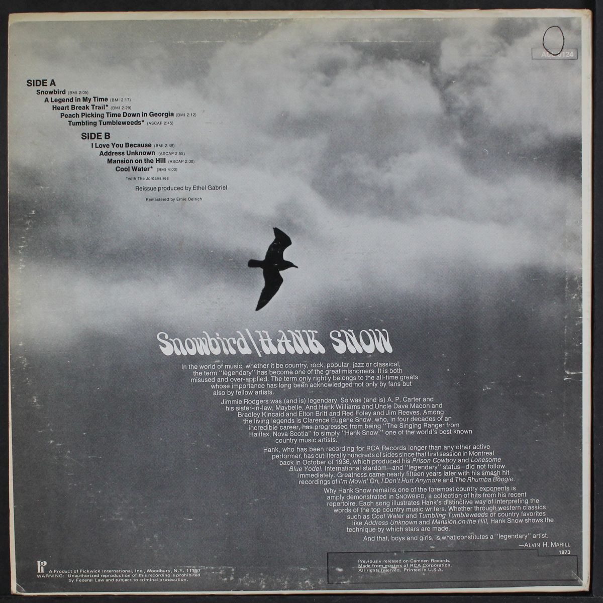 snowbird by HANK SNOW