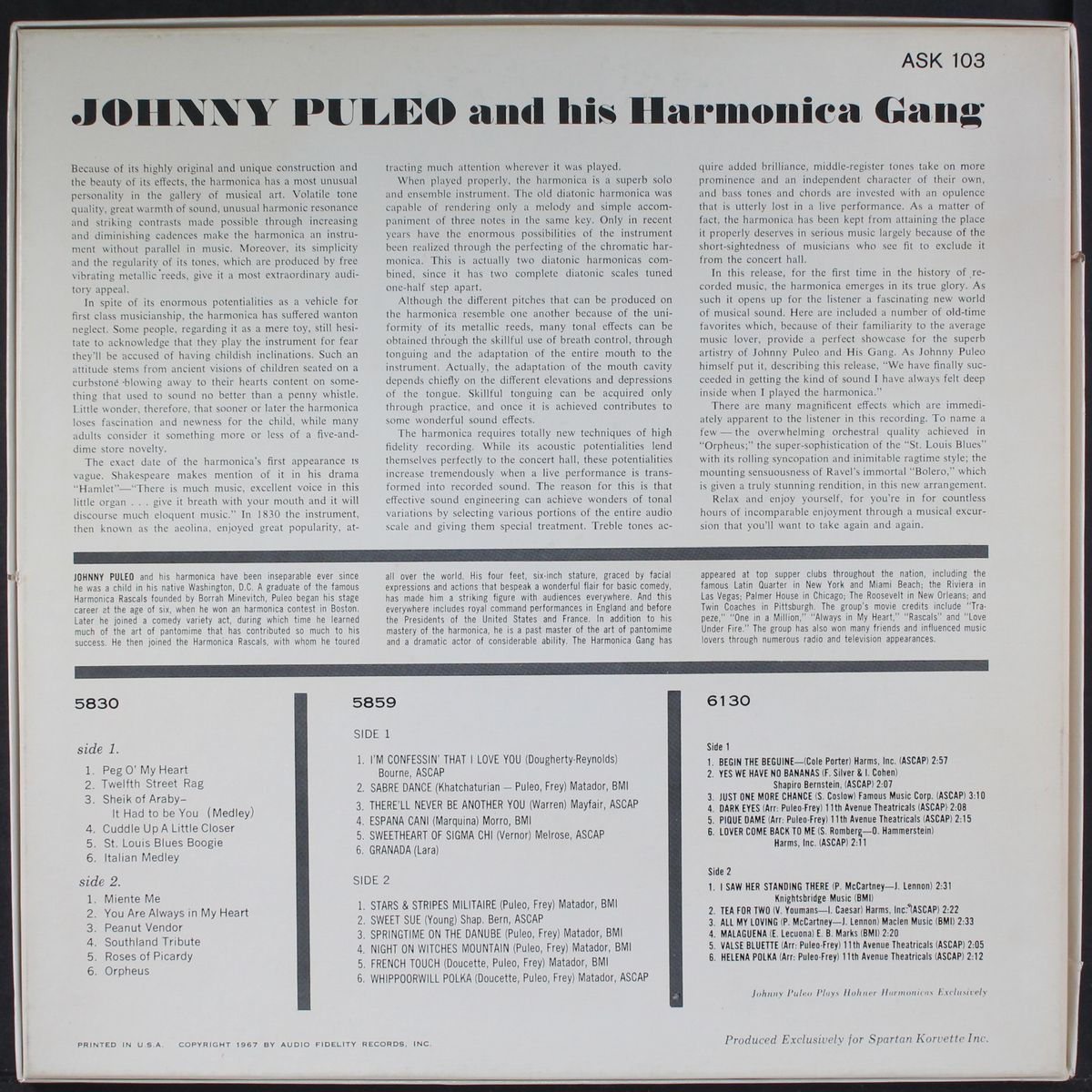 and his harmonica gang by JOHNNY PULEO