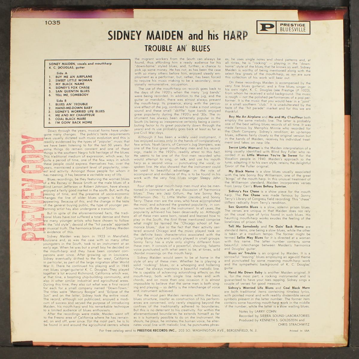 trouble an' blues by SIDNEY MAIDEN