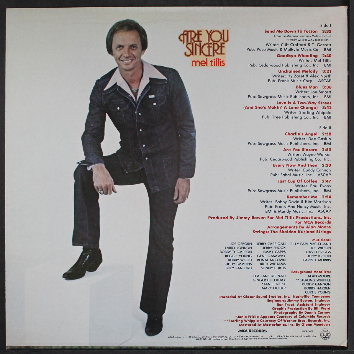 are you sincere by MEL TILLIS