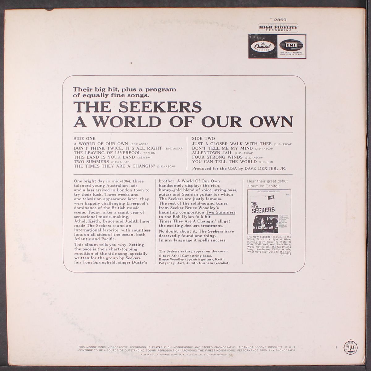 a world of our own by SEEKERS