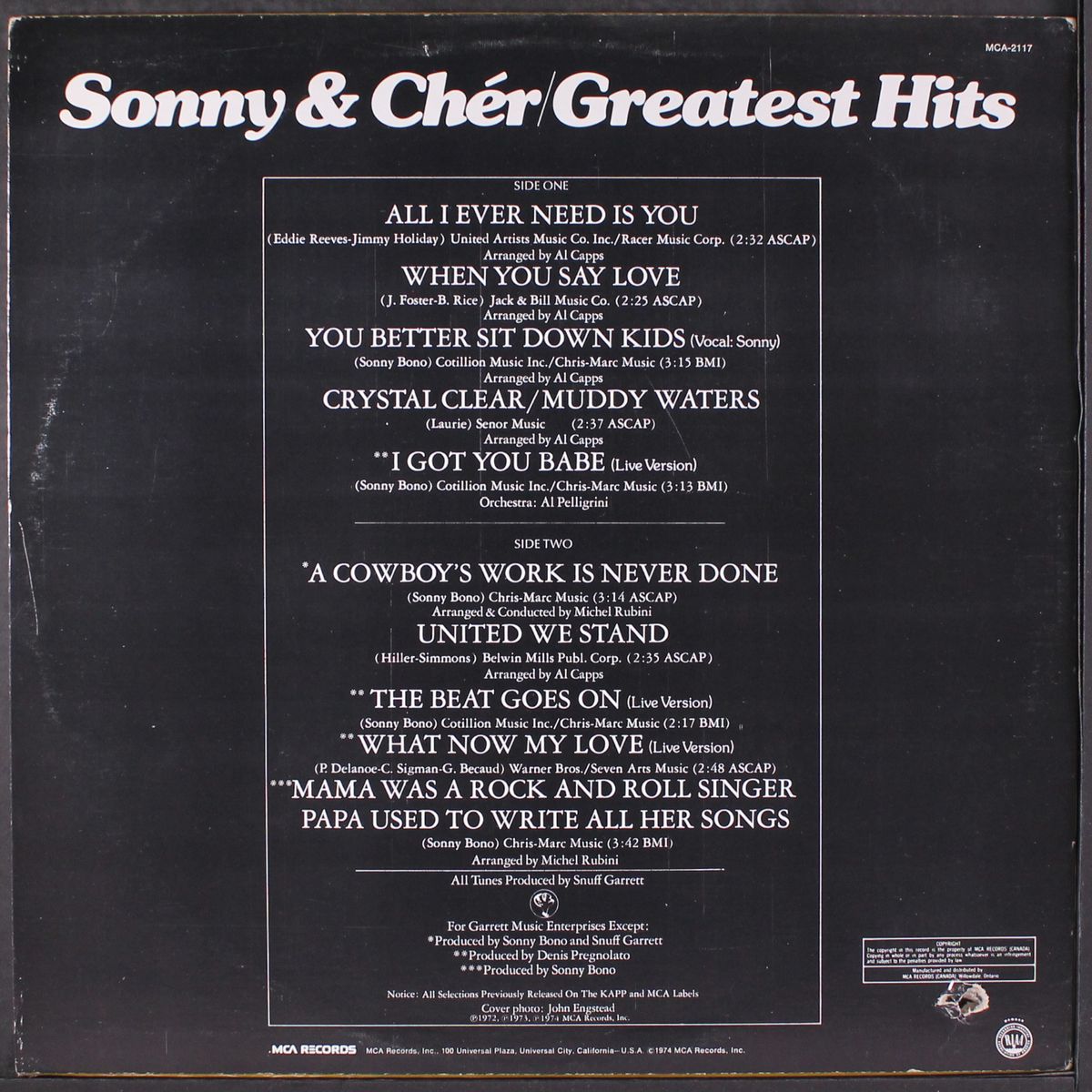 greatest hits by SONNY & CHER