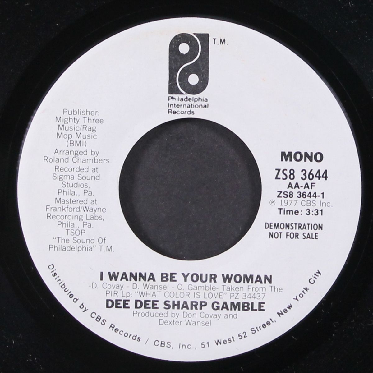 i wanna be your woman / mono by DEE DEE SHARP GAMBLE