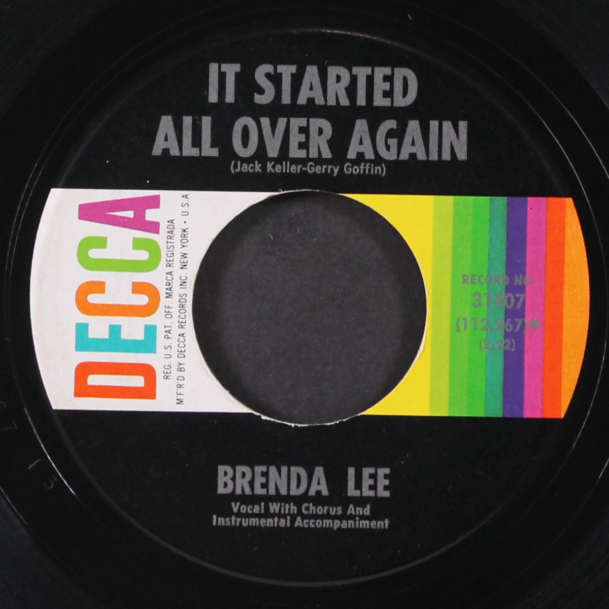 heart in hand / it started all over again by BRENDA LEE