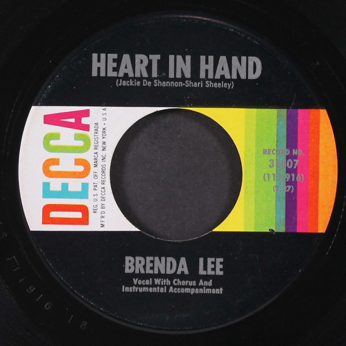 heart in hand / it started all over again by BRENDA LEE