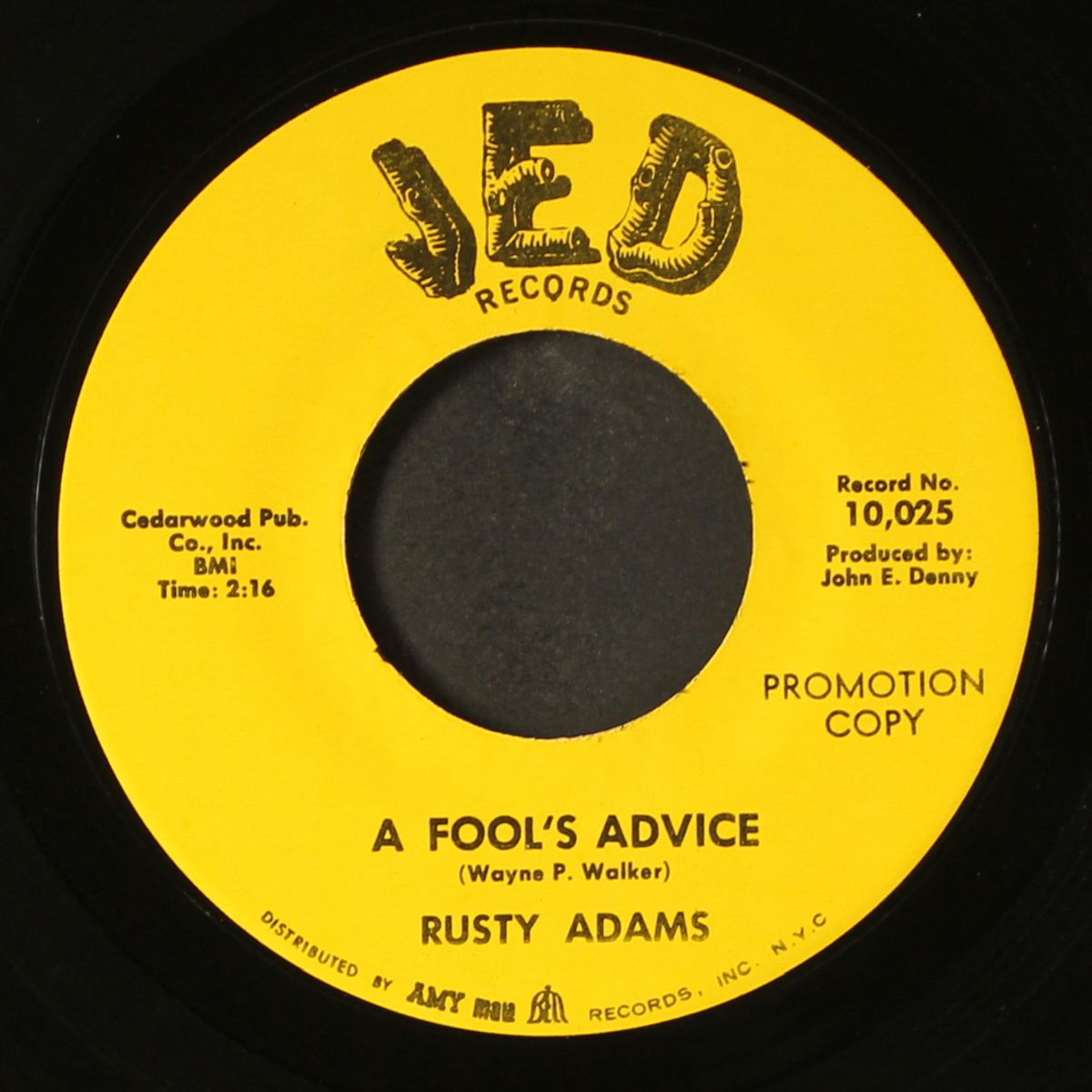till i lose you all the way / a fool's advice by RUSTY ADAMS