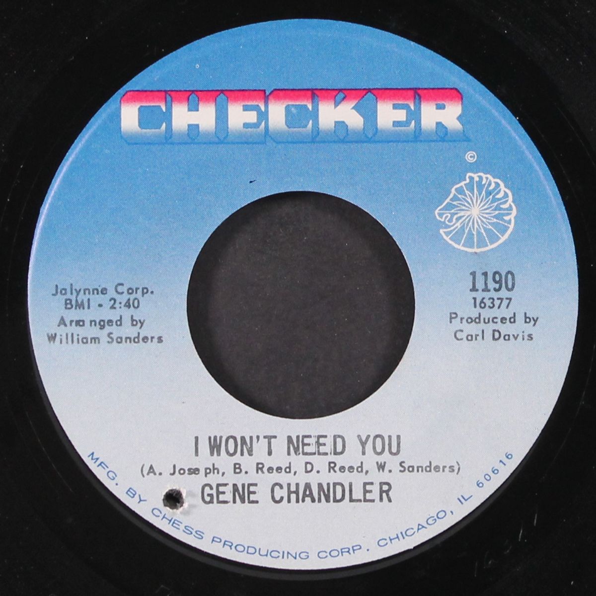 i won't need you / no peace, no satisfaction by GENE CHANDLER