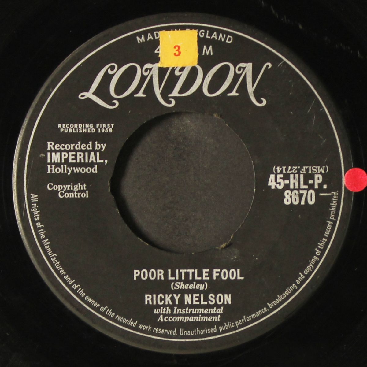 poor little fool / don't leave me this way by RICK NELSON