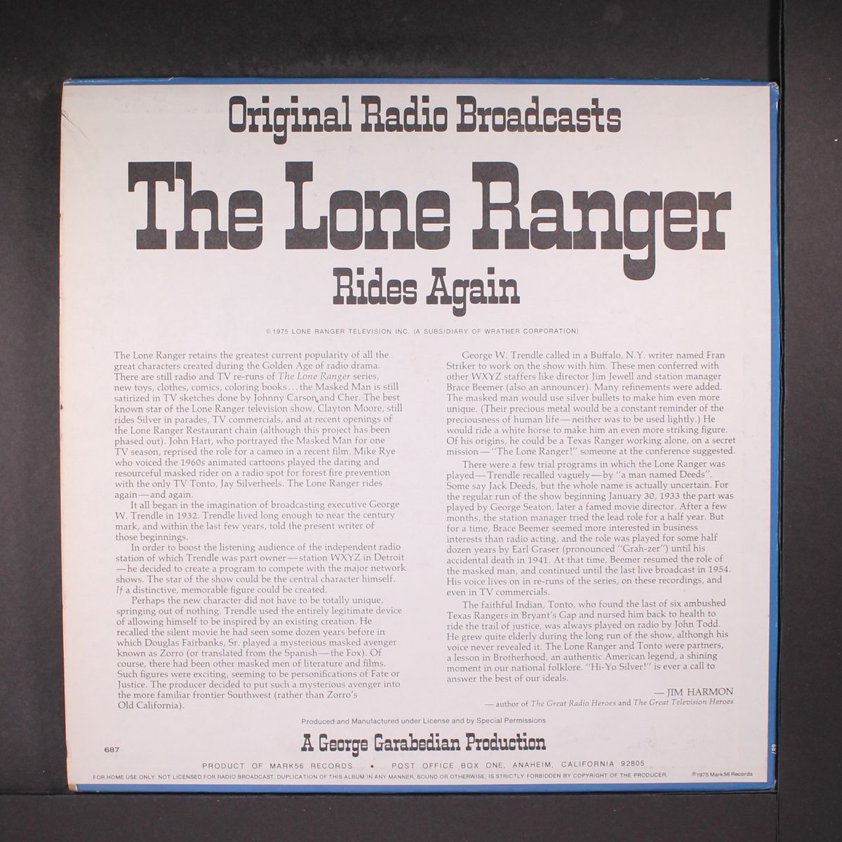 the lone ranger rides again by ORIGINAL RADIO BROADCAST