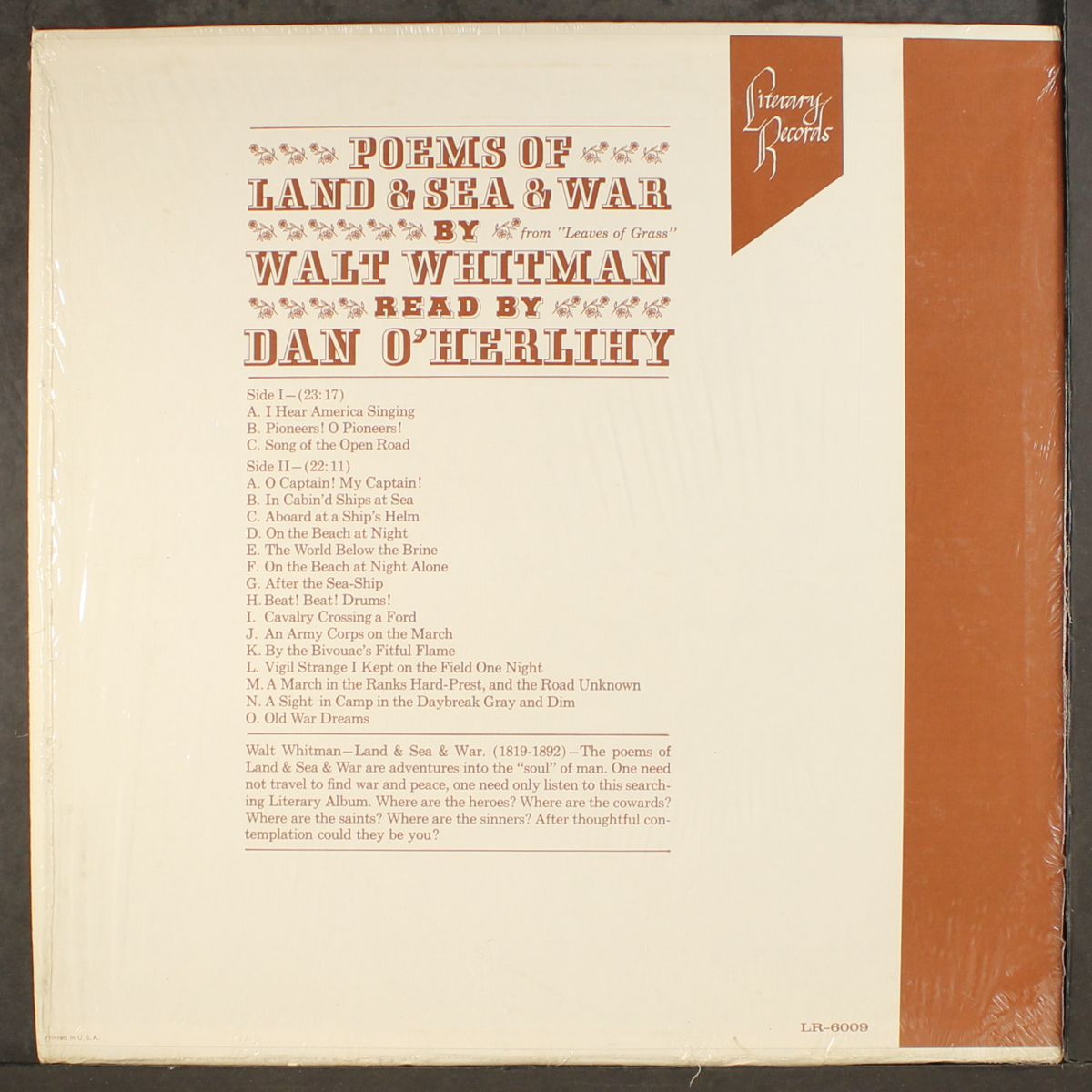 poems of land & sea & war by walt whitman by DAN O'HERLIHY