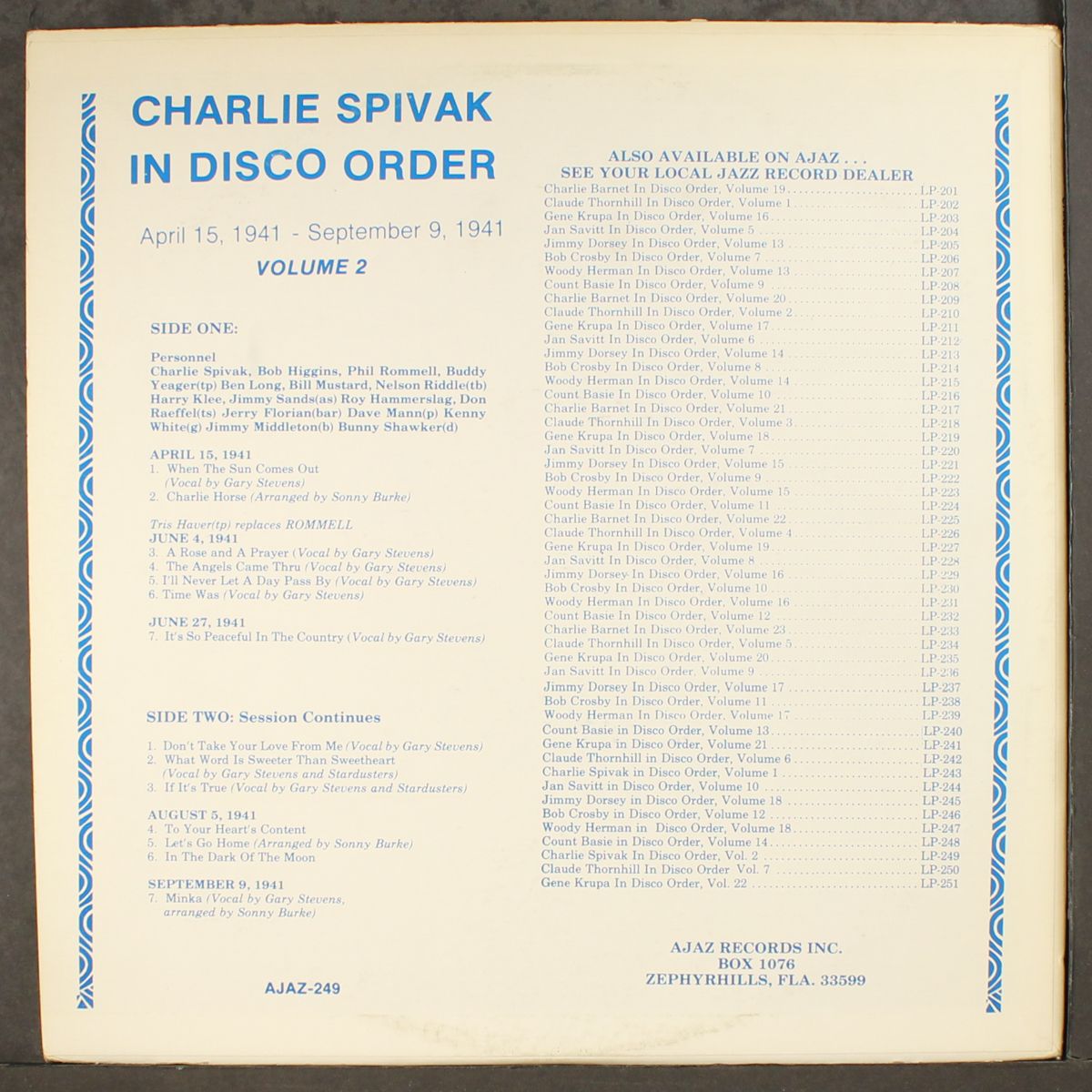 in disco order, vol. 2 (1941) by CHARLIE SPIVAK