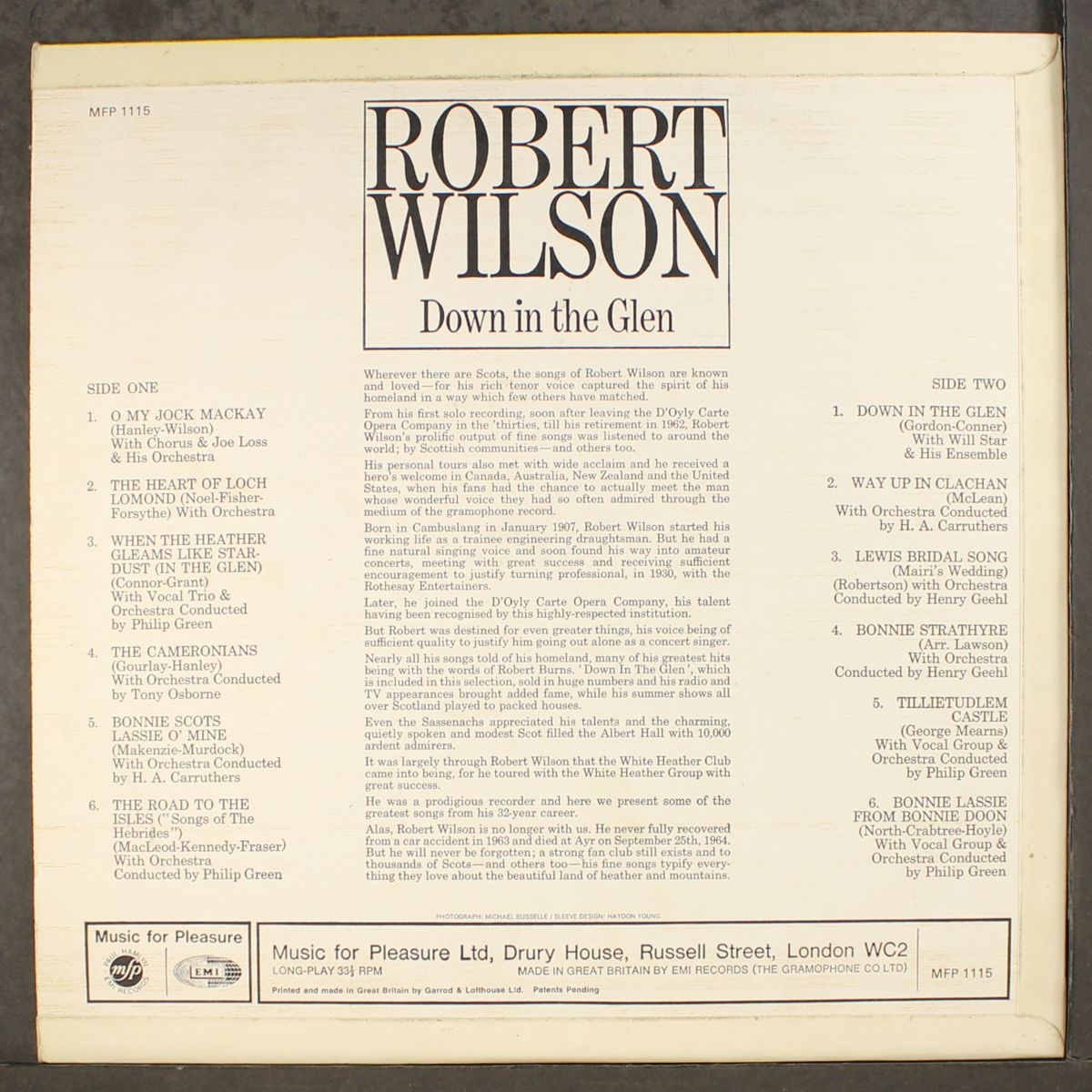 down in the glen by ROBERT WILSON