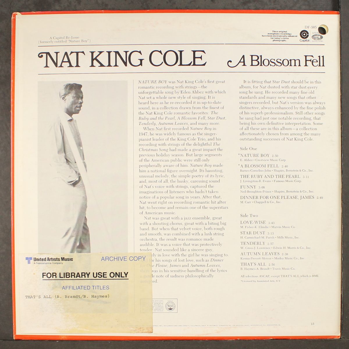 a blossom fell by NAT KING COLE