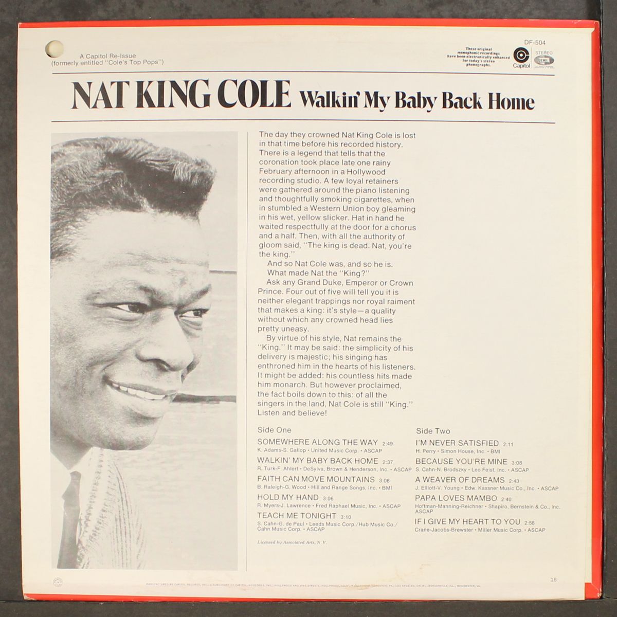 walkin' my baby back home by NAT KING COLE