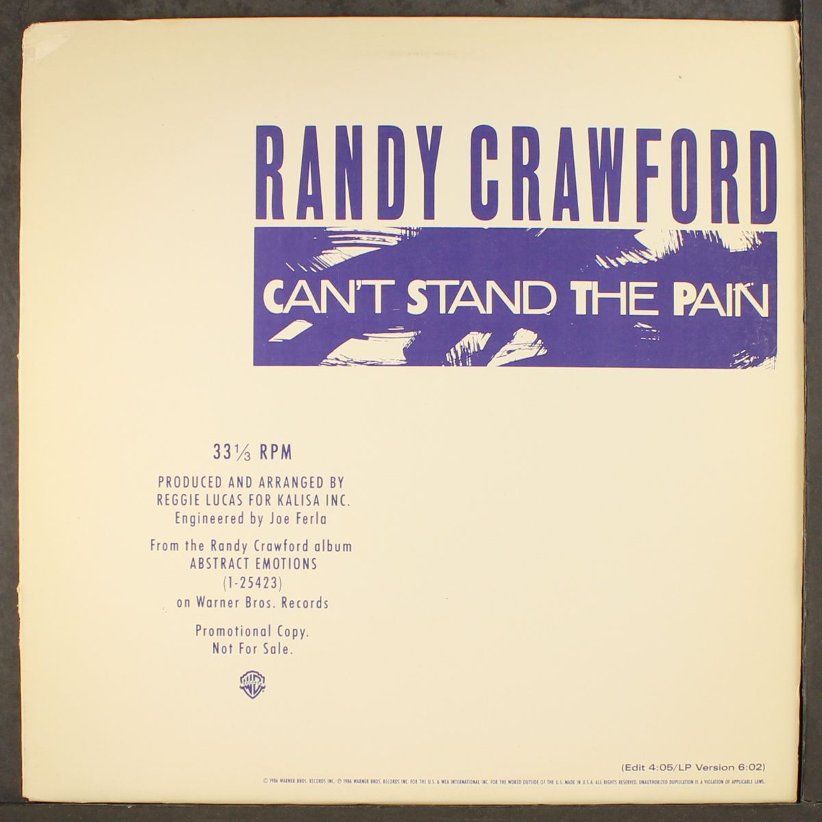 can't stand the pain / short by RANDY CRAWFORD