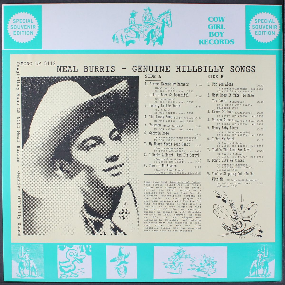 genuine hillbilly songs by NEAL BURRIS